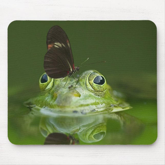Mousepad Sapo bonito com borboleta no nariz (Frente)