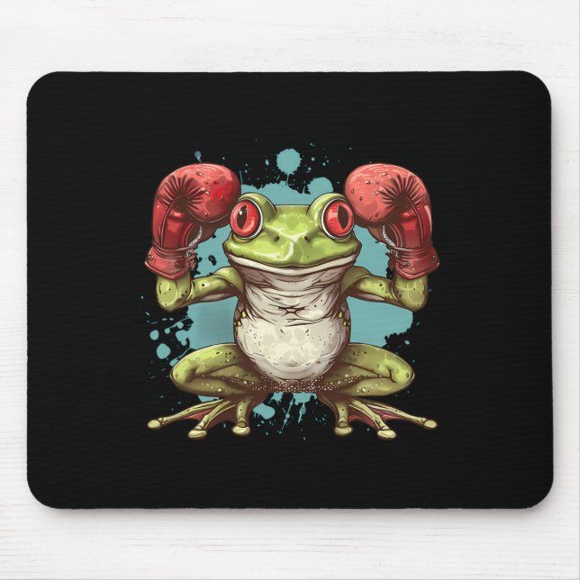 Mousepad Sapo Boxeador Com Luvas de Boxe Kickboxing Boxe Di (Frente)