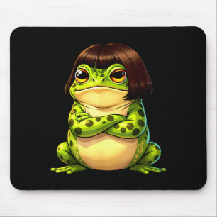 Mousepad Sapo com corte de cabelo bob meme de sapo engraçad