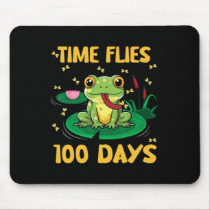 Mousepad Sapo de 100 Dias de Escola Professor Aluno Tempo V