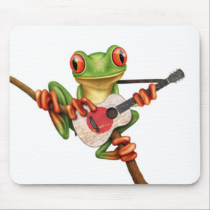 Mousepad Sapo de árvore que joga o branco japonês da