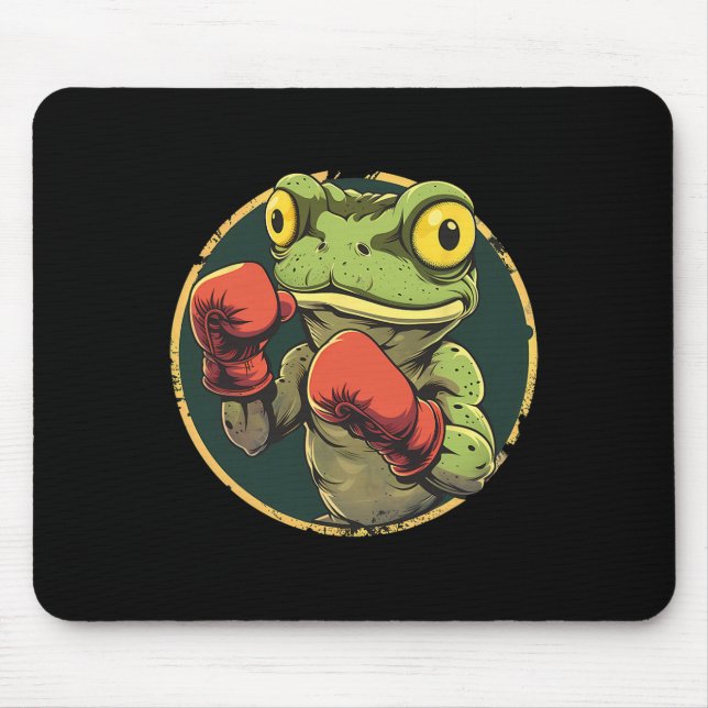 Mousepad Sapo de Boxe com Luvas de Boxe Kickboxing Engraçad (Frente)