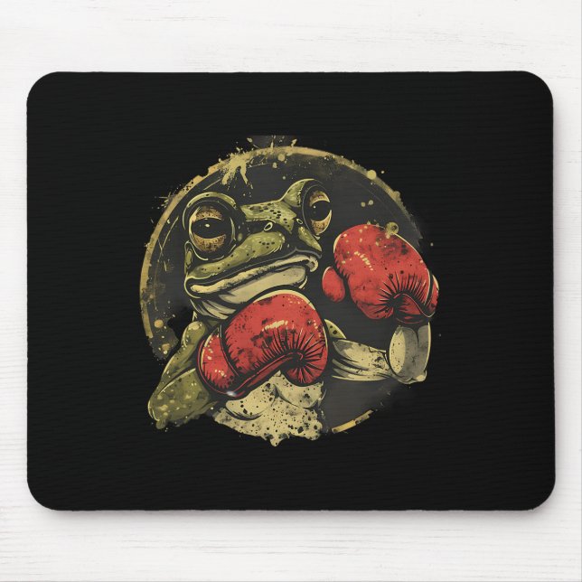 Mousepad Sapo de Boxe Com Luvas de Boxe Kickboxing Funny Bo (Frente)
