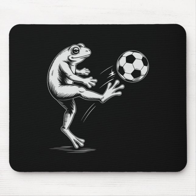 Mousepad Sapo de Futebol Fofo Jogar Jogo Gol Crianças Mãe  (Frente)