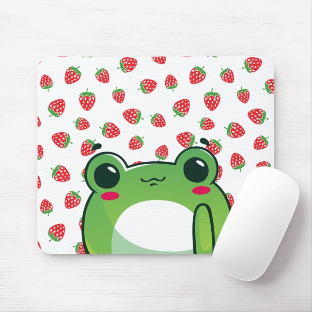 Mousepad Sapo de Morango Kawaii (Com mouse)