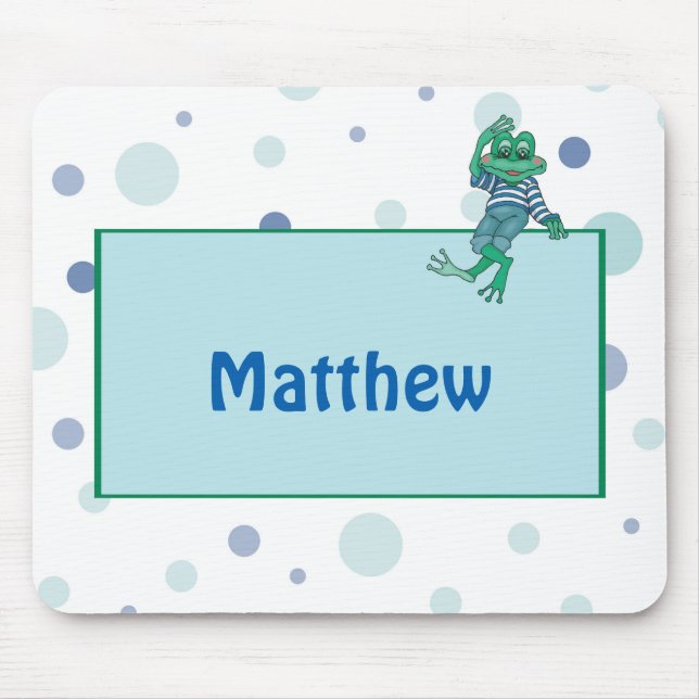 Mousepad Sapo em Jeans, Aniversário, Bolinhas (Frente)