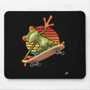 Mousepad Sapo Em Um Skate - Skate Retrô Pôr do Sol 