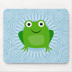 Mousepad Sapo engraçado - comedor de rãs bonito no azul