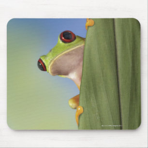 Mousepad Sapo Eyed vermelho de Tre que espreita atrás de