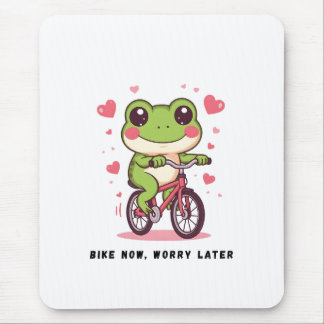Mousepad Sapo Fofo Andando de Bicicleta | Presente Divertid