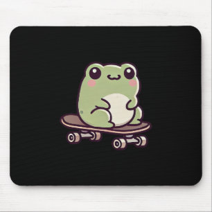 Mousepad Sapo Kawaii Em Um Skate Patinação Divertida