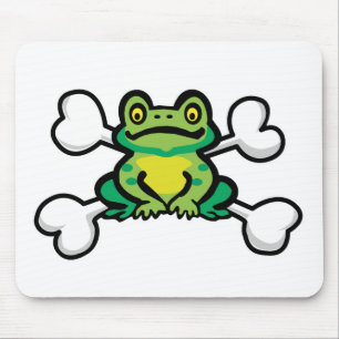 Mousepad sapo rã Caveira e Ossos Cruzados