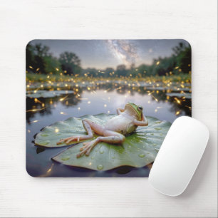Mousepad Sapo reclinado em uma folha de lírio