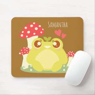 Mousepad Sapo Verde Bonito Sentado Na Natureza