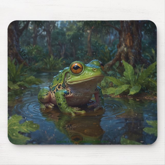 Mousepad Sapo verde em um troço (Frente)