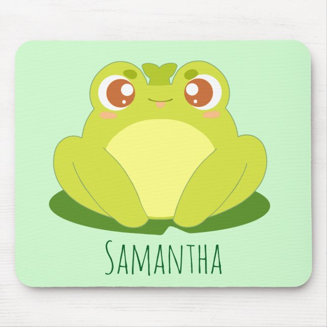 Mousepad Sapo Verde Sentado Na Folha (Frente)