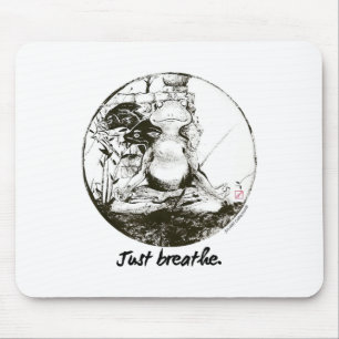 Mousepad Sapo Zen Yoga Apenas Arte de Meditação Respiração