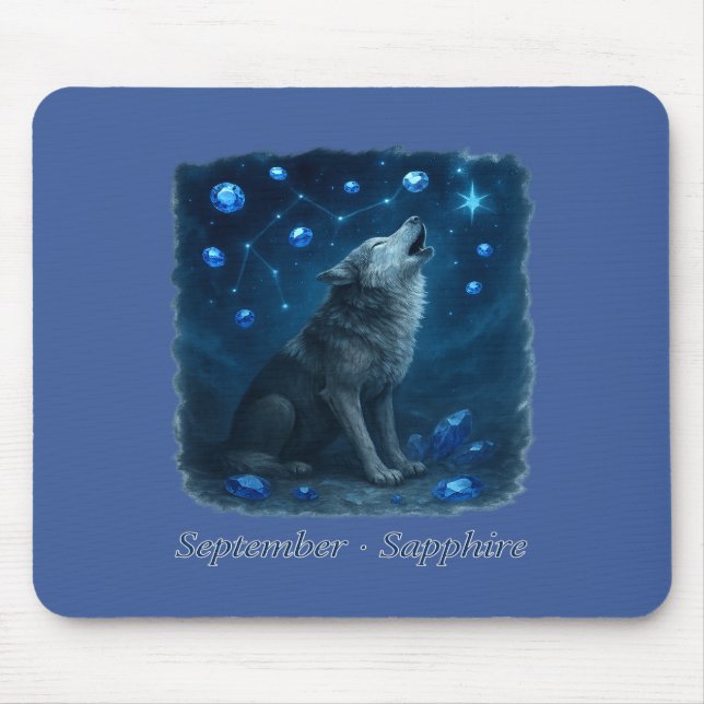 Mousepad Sapphire de setembro - Lobo Celestial (Frente)