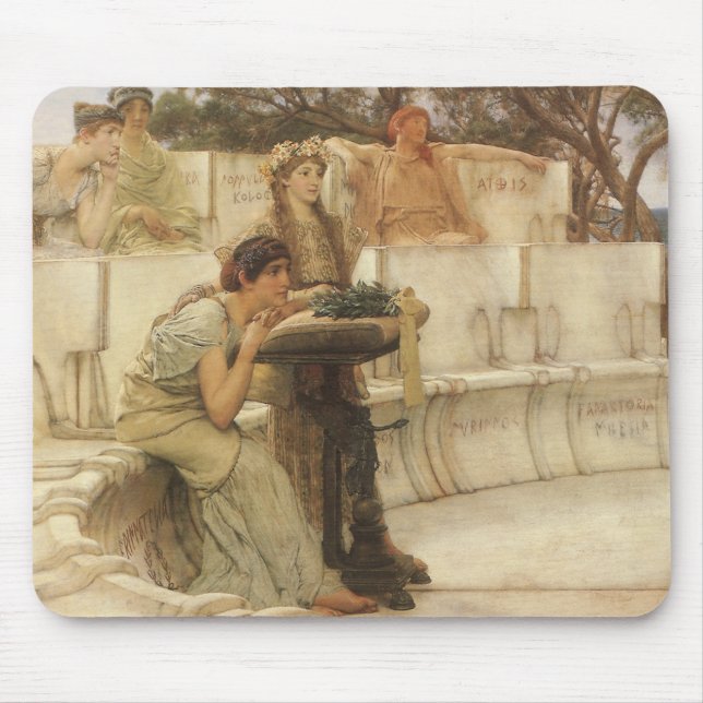 Mousepad Sappho e Alcaeus por Sir Lawrence Alma Tadema (Frente)