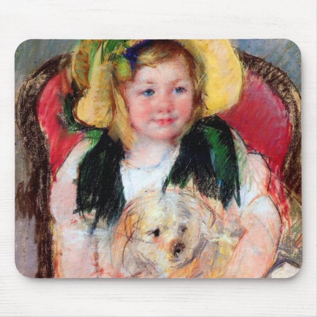 Mousepad Sara com seu cachorro, Cassatt (Frente)