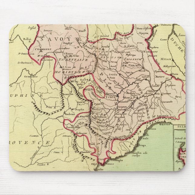 Mousepad Sardenha, França, Itália (Frente)