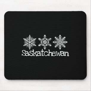 Mousepad Saskatchewan Canadá Esqui Esquiador Flocos de Neve