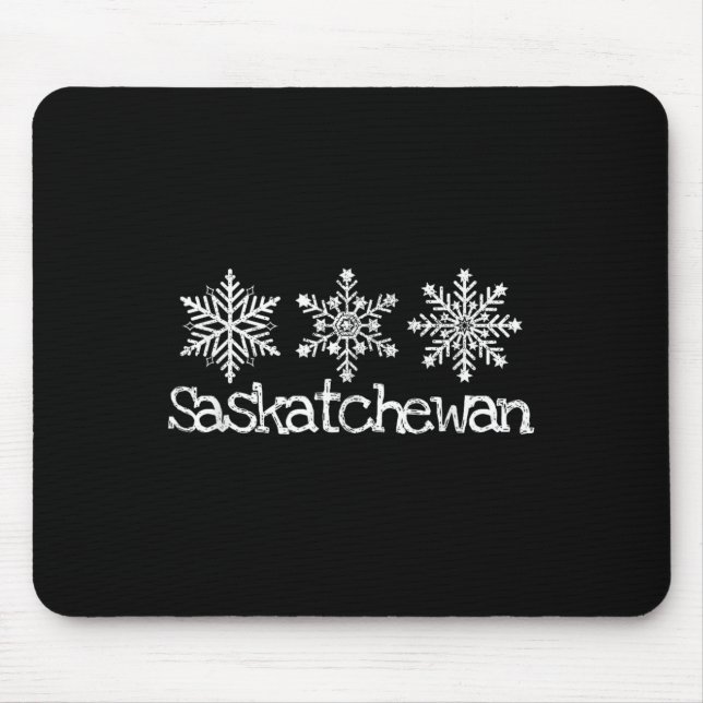Mousepad Saskatchewan Canadá Esqui Esquiador Flocos de Neve (Frente)