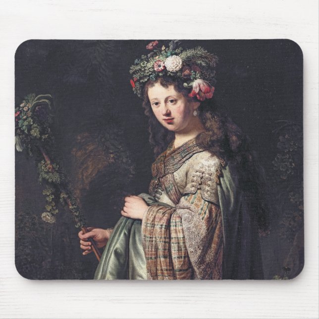 Mousepad Saskia van Uylenburgh como Flora, Rembrandt, 1634 (Frente)