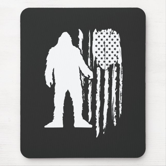 Mousepad Sasquatch Bigfoot American Flag (Frente)