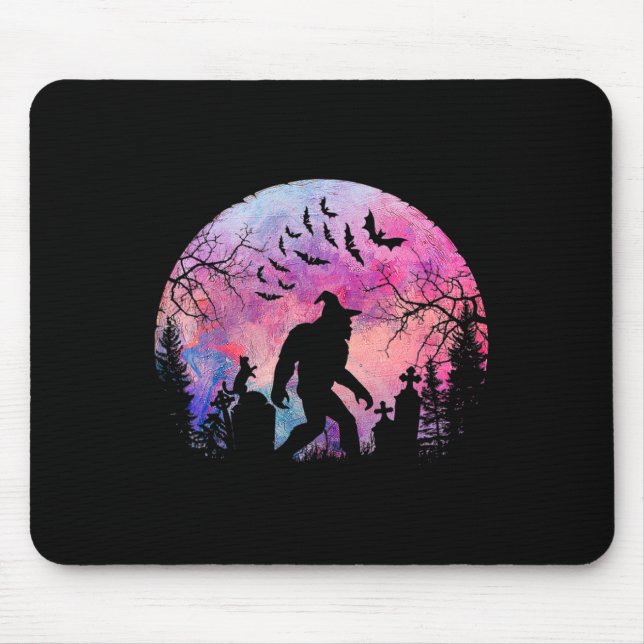Mousepad Sasquatch De Halloween Assustador No Cemitério Spo (Frente)