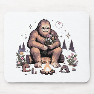 Mousepad Sasquatch Segurando Flores