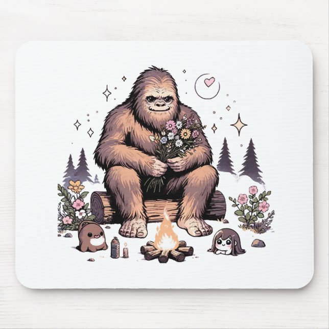 Mousepad Sasquatch Segurando Flores (Frente)