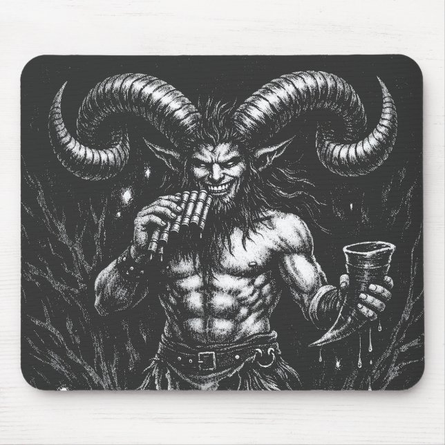 Mousepad Sátiro Invernal Hornado — por BurnsInHell (Frente)