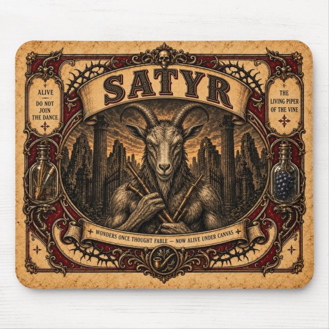 Mousepad Sátiro, Monstro de Circo Vintage (Frente)