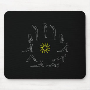 Mousepad Saudação ao Sol de Yoga Surjanamaskar Lineart