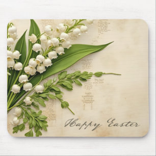 Mousepad Saudação de Páscoa Elegante Lírio do Vale
