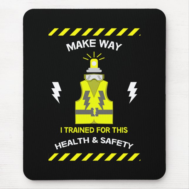 Mousepad Saúde E Segurança Engraçadas | NEBOSH | Oficial |  (Frente)