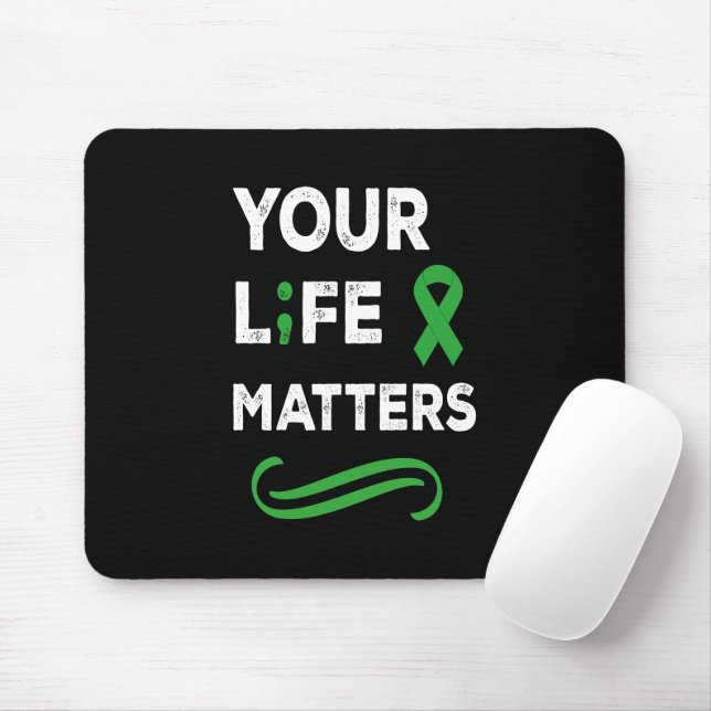 Mousepad Saúde mental Consciência que sua vida é importante (Com mouse)