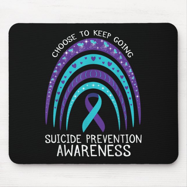 Mousepad Saúde Mental Conscientização sobre Suicídio Arco-í (Frente)