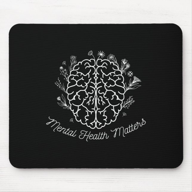 Mousepad Saúde Mental Importa Dar Doença Cerebral Humana Aw (Frente)