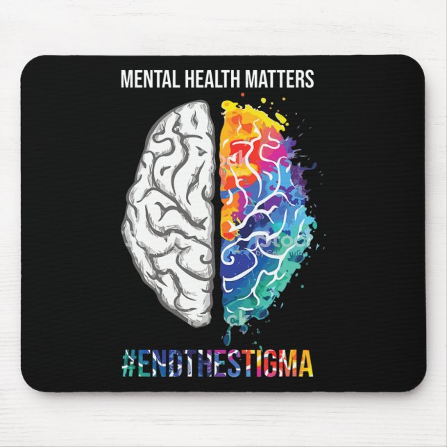 Mousepad Saúde Mental Importa Sensibilização Mês Figurino (Frente)