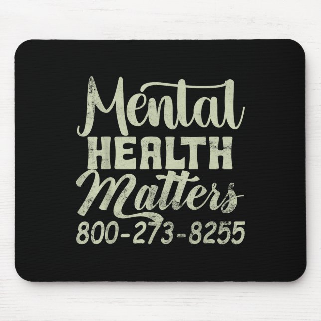 Mousepad Saúde Mental Retrô S 800-273-8255 - Saúde Mental (Frente)