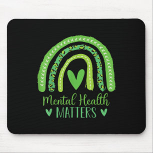 Mousepad Saúde Mental S Consciência Boho Arco-Íris Leopardo
