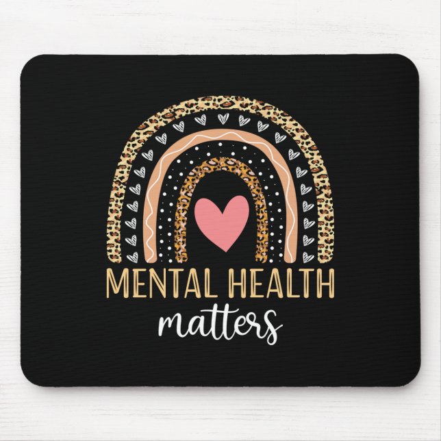 Mousepad Saúde Mental S Consciência Camisa Arco-Íris Leopar (Frente)