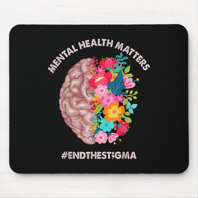 Mousepad Saúde Mental S Consciência Mês Camisa Fim Do Esgui (Frente)