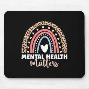 Mousepad Saúde Mental S Leopardo Imprimir Boho Arco-Íris Aw