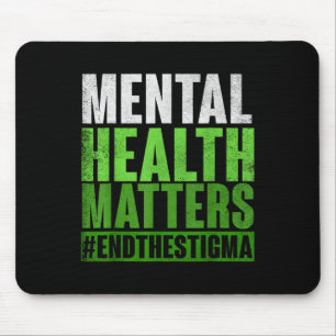 Mousepad Saúde Mental Verde Engraçada Põe Fim À Consciência