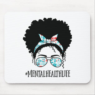 Mousepad Saúde Negra Afro Mensageiro Tripulação Americana A