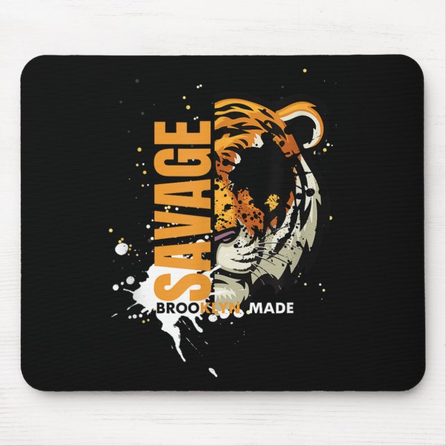 Mousepad Savage Tiger,brooklyn Made, Graphic Tees Tiger, Mo (Frente)