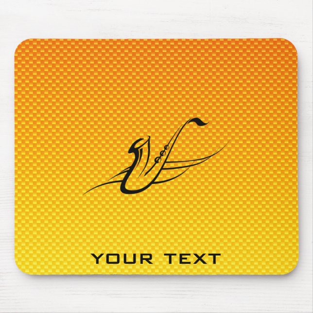 Mousepad Saxofone amarelo alaranjado (Frente)